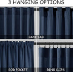 Denim Blue Linen Curtains 102 Inches Long Rod Pocket Back Tab Drapes 2 Panels - Image 2