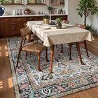 Washable Area Rug 8' x 10' Vintage Traditional Persian Mat - Image 3