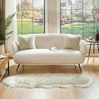 AMTOVO Faux Sheepskin Rug, Light Grey Ultra Soft Fluffy Shag Area Rug, 2 x 6 ft - Image 6