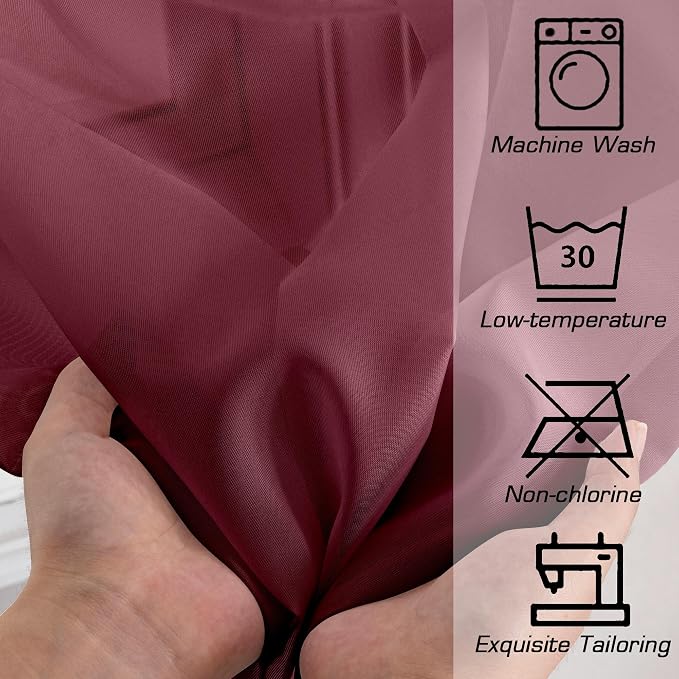 OWENIE Sheer Curtains, Sheer Curtains 78 inch Length 2 Panels Set, Rod Pocket - Image 6