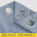 NICETOWN Stone Blue Vintage Linen 100% Blackout Curtains - Image 6