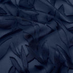 Lecloud Leia Jacquard Textured Navy Blue Sheer Valances - Image 8