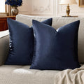 GIGIZAZA Navy Blue Velvet Pillow Covers 24x24, Square Solid Throw Pillow Covers by GIGIZAZAFocusingonhomedecoration
