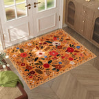 Rugcomf Door Mat Indoor Entrance 2x3 Rug Machine Washable Boho Floral Small by Rugcomf