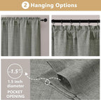 OVZME Valance for Windows, Light Filtering Faux Linen Textured Small Short - Image 7
