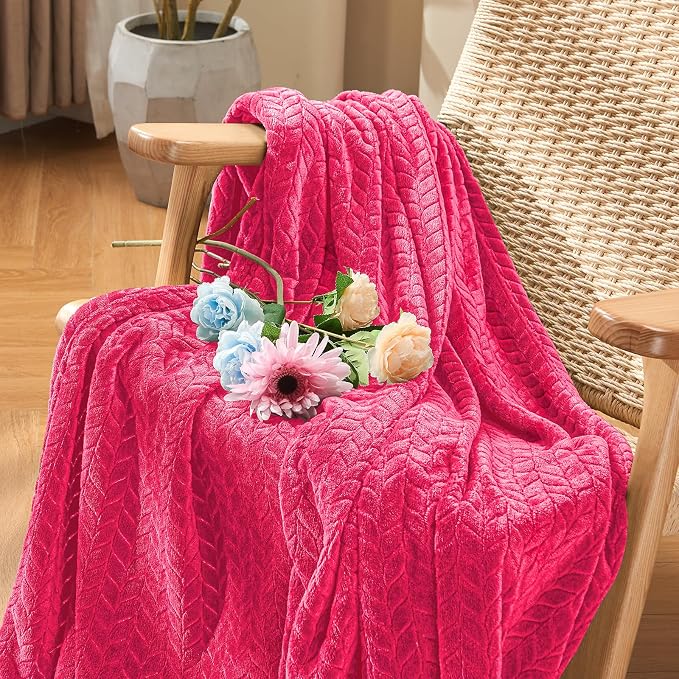 inhand Hot Pink Fleece Throw Blanket - Image 2