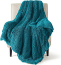 Bedsure GentleSoft Fuzzy Sherpa Faux Fur Twin Blanket Teal Cozy Gifts by BEDSURE
