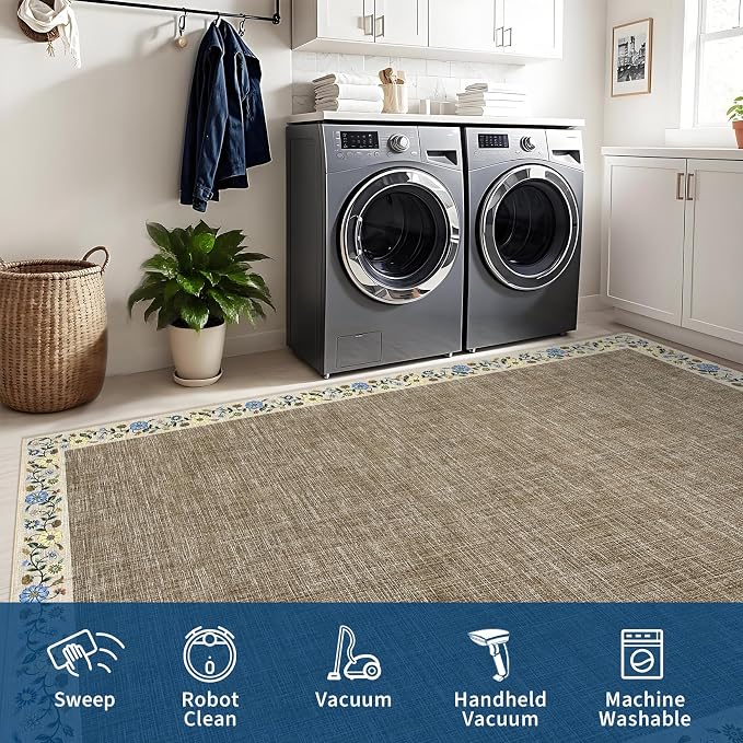 GarveeHome Entryway Rug 2x6 Modern Bordered Runner Rug Washable Kitchen Runners - Image 8