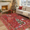 UERMEI Christmas Area Rug Living Room Rugs: 5x7 Neutral Modern Washable Festive by UERMEI