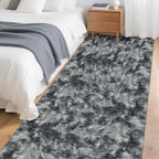 Tie-Dyed Dark Grey 3x10 Machine Washable Runner Rugs - Image 3