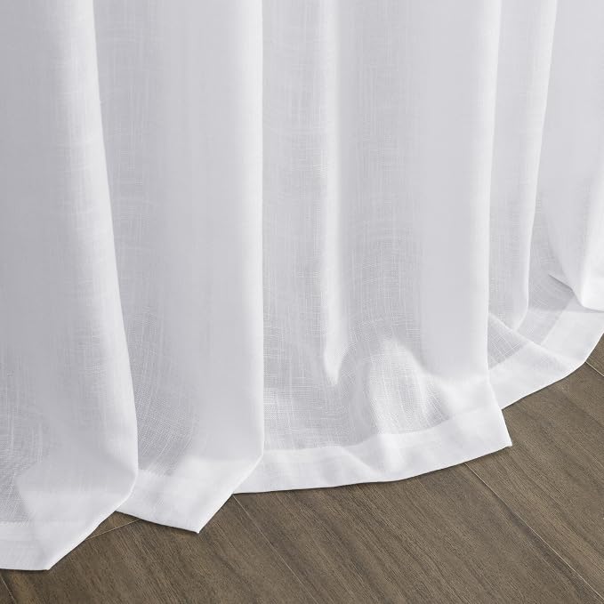 Nanspring Snow White Linen Curtains 96 Inches Long - Image 9