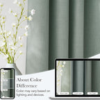 NICETOWN Faux Linen Sage Green Blackout Curtains 84 inches Long - Image 5
