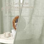 LAMIT Linen Curtains 63 inch Length 2 Panels - Image 6