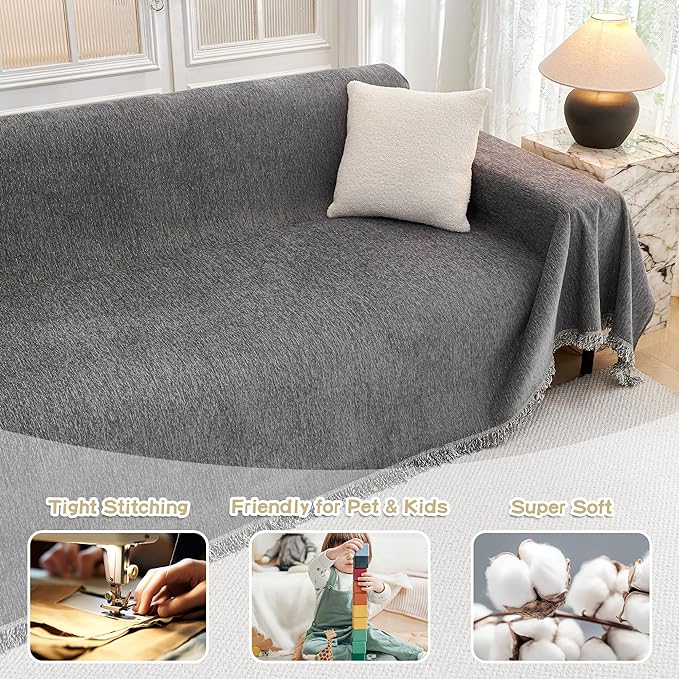 MYSKY HOME Couch Cover for Sofa Couch Covers for Pets, Non Slip Dogs Furniture - Image 2