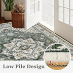 4x6 Area Rugs for Living Room: Washable Rug Soft Vintage Boho Medallion Carpet - Image 9