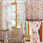 AmHoo 2 Panels Embroidered Leaf Pattern Semi Sheer Curtains Foliage Floral - Image 5