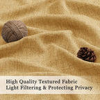 OWENIE Gold Valances for Windows 1 Pcs, Light Filtering Textured Farmhouse - Image 3