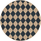 Lahome Colette Checkered Round Rugs 6ft, Washable Easy Jute Circle Patio Rug - Image 8