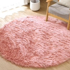 ORINOVA Pink Washable Fluffy Round Rugs - Image 6