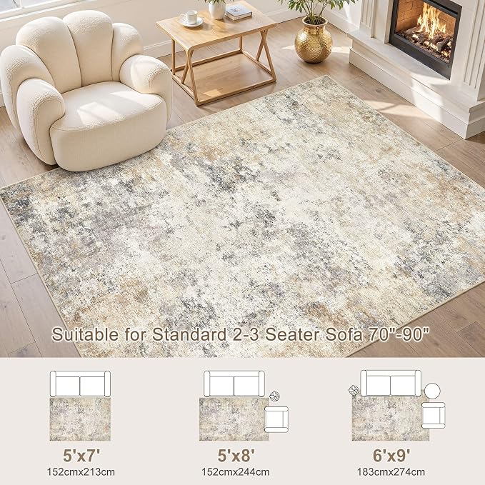 UERMEI 5x7 Area Rug Living Room Rugs - Image 2