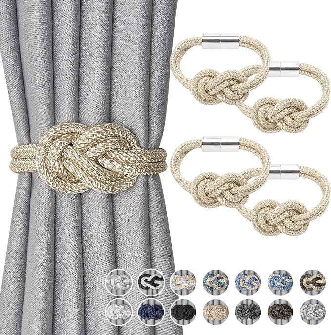 NICEEC 4 Pack Mini Magnetic Curtain Tiebacks Nordic Simple Style Drape Tie by NICEEC