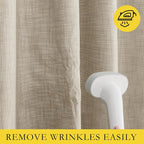 NICETOWN Taupe 100% Blackout Linen Curtains 102 inch Long Burg, Farmhouse Thick - Image 7