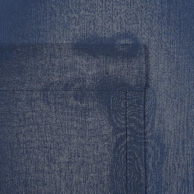 DWCN Navy Blue Sheer Curtains Semi Transparent Voile Rod Pocket Curtains - Image 4