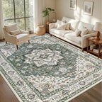 4x6 Area Rugs for Living Room: Washable Rug Soft Vintage Boho Medallion Carpet by EXPEDIX