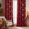 NICETOWN 2 Panels Christmas Red Curtains 42 x 84 Inch, Xmas Home Decor by NICETOWN