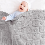 Yurhap Fleece Baby Blanket Heart Checkered, Ultra Soft Cozy Baby Blankets - Image 3