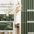 140 Inch Extra Long Curtain for Floor to Ceiling High Window Olive Green Linen - Image 4