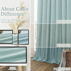Guken 100% Blackout Linen Curtains 63 Inch Length 2 Panels Set - Image 7