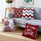Hexagram Geometric Burgundy Pillow Covers 20x20 Set of 4, Decorative Outdoor - Image 6