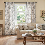jinchan Linen Blend Floral Curtains French Country Curtain - Image 3