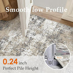 PureCozy 5x7 Abstract Area Rug Brown Washable Non Slip Living Room Carpet - Image 5