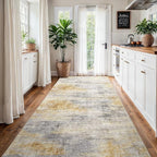 4x8 Washable Kitchen Runner Rug: Modern Abstract Wide Runners - Image 2