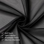 Lecloud 36 Inch Black Curtains Sheer Tiers - Image 4
