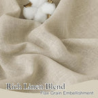 RYB HOME Linen Sheer Curtains 84 inches Length, Glare Light Filter Privacy - Image 3