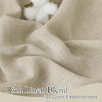 RYB HOME Semi Sheer Curtains Linen Texture Translucent Privacy Small Drapes - Image 3