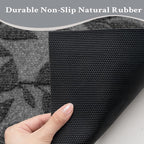 Grey Leaves Outdoor Indoor Entrance Door mat, Absorbent Durable Heavy Duty - Image 5