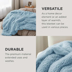 Bedsure GentleSoft Fluffy Light Sky Blue Throw Blanket, Dusty Baby Blue Decor - Image 4