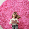 OLANLY Hot Pink Round Rugs for Bedroom by OLANLY