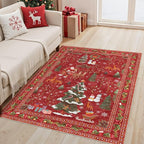 UERMEI Christmas Area Rug Living Room Rugs: 4x6 Neutral Modern Washable Festive - Image 3