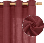 LAMIT Semi Sheer Linen Curtains 54 Inches Long - Image 2