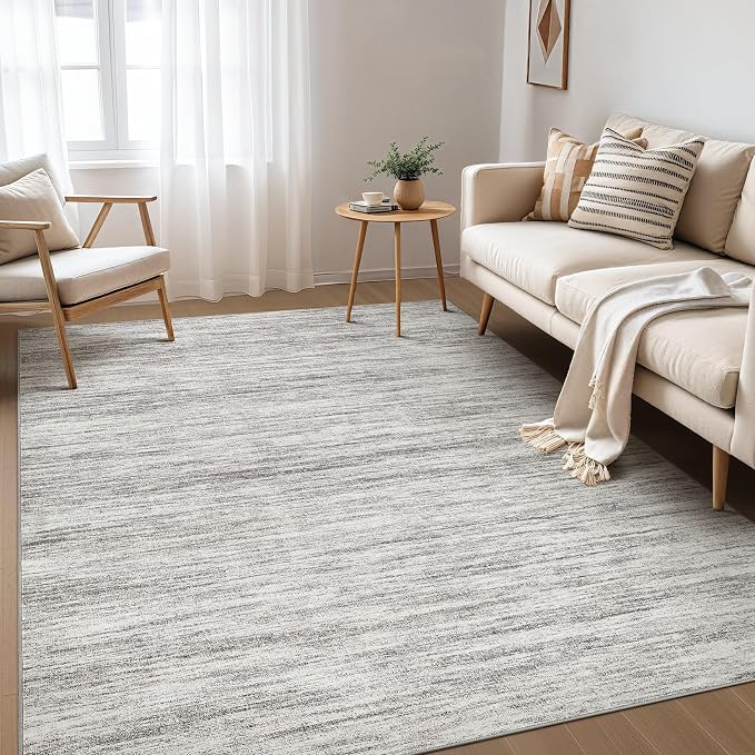 Nakagishi 6X9 Area Rugs Living Room: Washable Large Vintage Rug Neutral by NakagishiAreaRug