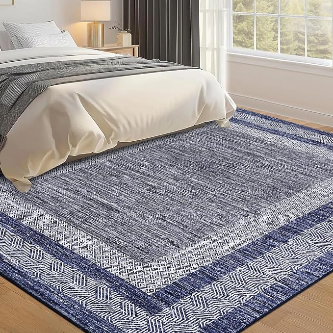 GarveeHome Modern Geometric Area Rug 4x6 Distressed Bordered Washable Non Slip - Image 8