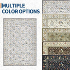 GarveeHome Grey Floral Rug 4x6 Rug Machine Washable Area Rug - Image 8