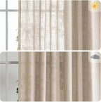MYSKY HOME Boho Curtains Farmhouse Living Room Curtain Drapes, Light Filtering - Image 3
