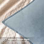 MIULEE Decorative Linen Pillow Covers 20x20 Inch Blue Grey ​Boho Farmhouse​ - Image 4