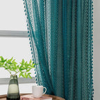 WAZZIO Boho Lace Curtains 72 Inches 2 Panel, Light Filtering Privacy Tassel & - Image 4